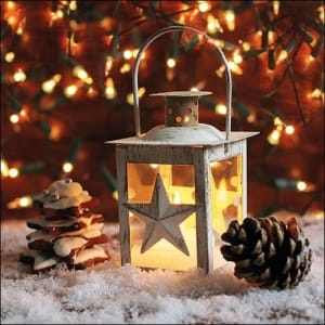 German Decoupage Napkins (5 pcs) - Shining Lantern (Christmas)