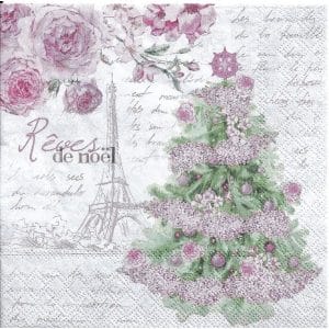 German Decoupage Napkins (5 pcs) - Paris in Christmas