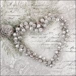 German Decoupage Napkins (5 pcs)  - Heart of Pearls
