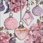 German Decoupage Napkins (5 pcs)  - Hanging Baubles Rose