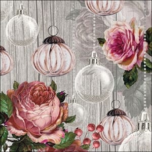 German Decoupage Napkins (5 pcs) - Roses and Baubles
