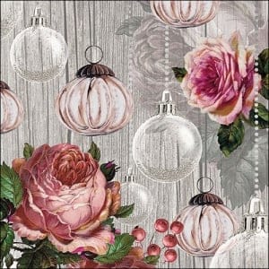 German Decoupage Napkins (5 pcs) - Roses and Baubles