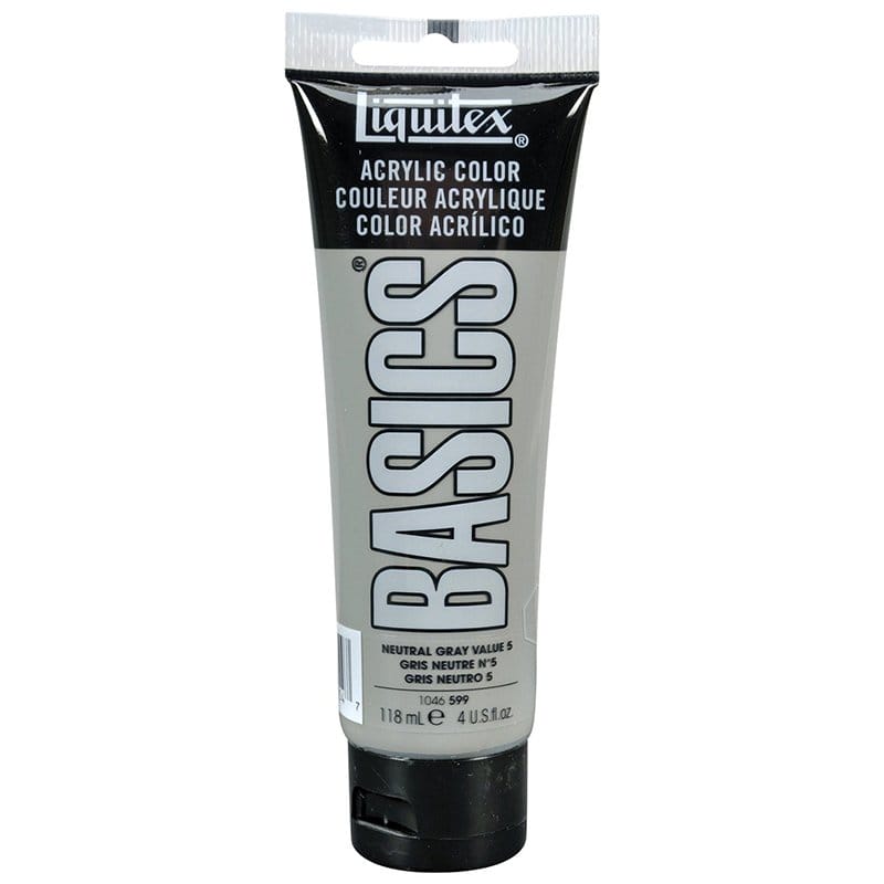 Liquitex Basics Acrylic Paint - Neutral Grey (118ML)