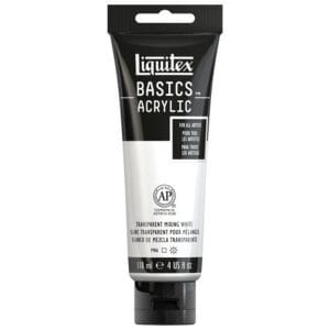 Liquitex Basics Acrylic Paint - Transparent Mixing White (118ML)