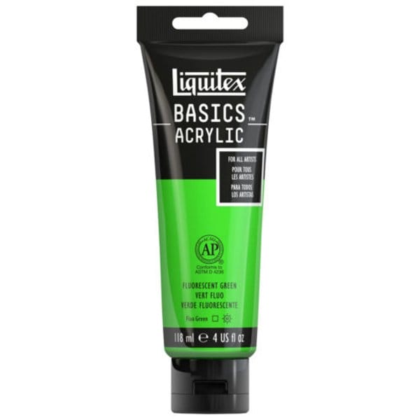 Liquitex Basics Acrylic Paint - Flourescent Green (118ML)