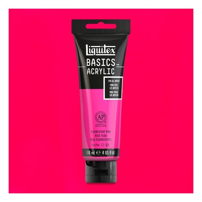 Liquitex Basics Acrylic Paint - Flourescent Pink (118ML)