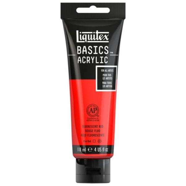 Liquitex Basics Acrylic Paint - Flourescent Red (118ML)