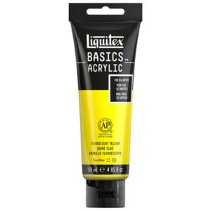 Liquitex Basics Acrylic Paint - Flourescent Yellow (118ML)