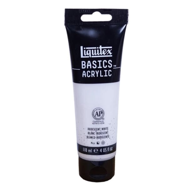 Liquitex Basics Acrylic Paint - Iridescent White (118ML)