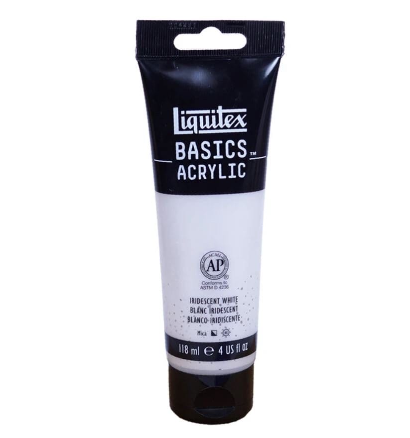 Liquitex Basics Acrylic Paint - Iridescent White (118ML)