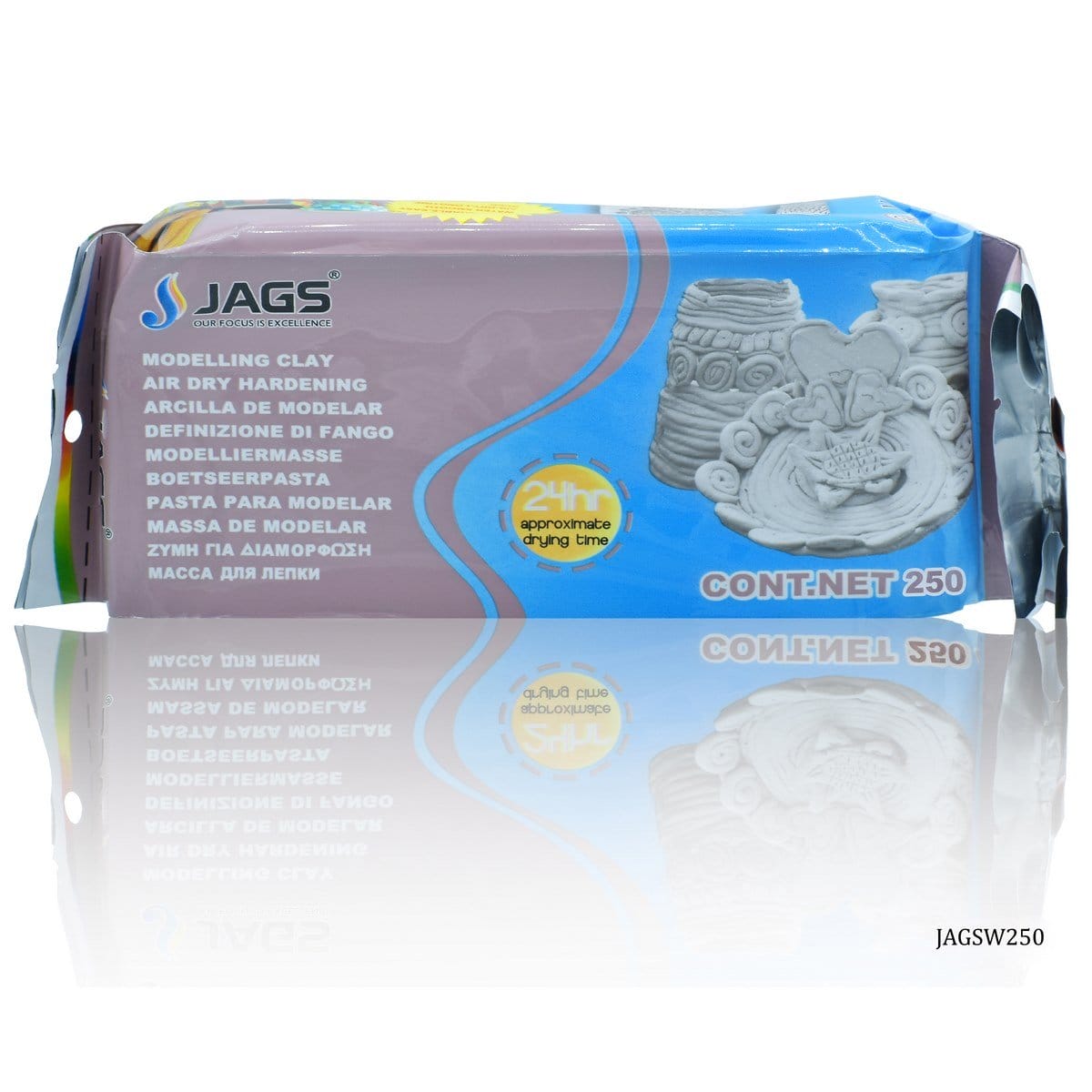 Jags Air Hardening Clay - White (250gms) JAGSW250 white clay Jags Air Hardening Clay - White (250gms)