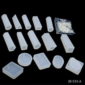Silicone Jewellery Pendant Moulds (Set of 15 + hooks) (JB-533-A)