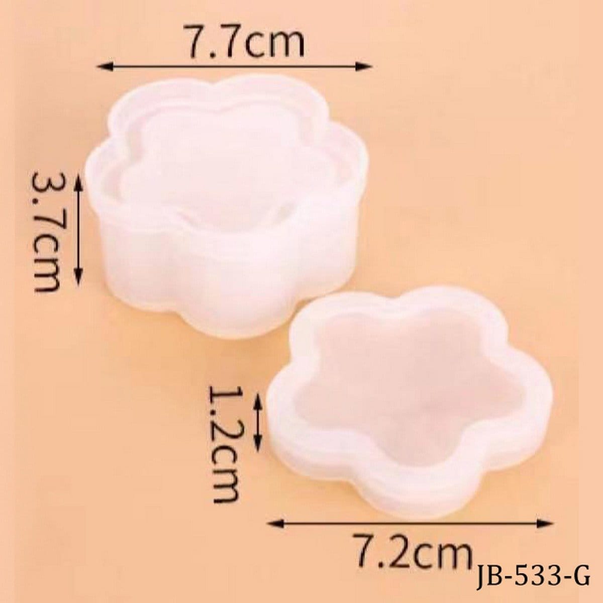 Silicone Jewellery Flower Box Moulds (Base and Lid) (JB-533-G) JB 533 JB-533-G_1_silicone_mould_jewellery_box
