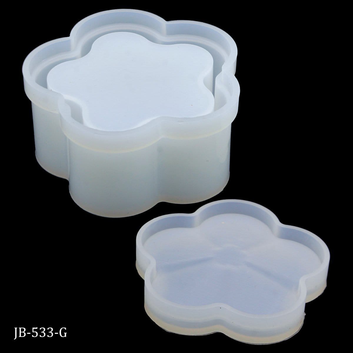 Silicone Jewellery Flower Box Moulds (Base and Lid) (JB-533-G) JB 533 Silicone Jewellery Flower Box Moulds (Base and Lid) (JB-533-G)