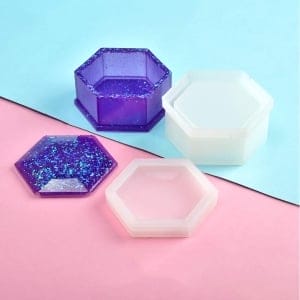 Silicone Hexagon Jewellery Box Moulds (Base and Lid)
