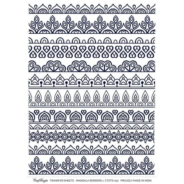 CrafTangles A4 Transfer It Sheets - Mandala Borders 1