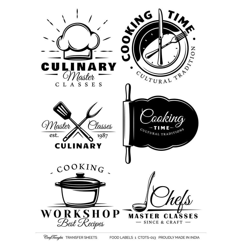 CrafTangles A4 Transfer It Sheets - Food Labels 1 CTDTS 013 CrafTangles transfer sheet Food Labels 1 CrafTangles A4 Transfer It Sheets - Food Labels 1