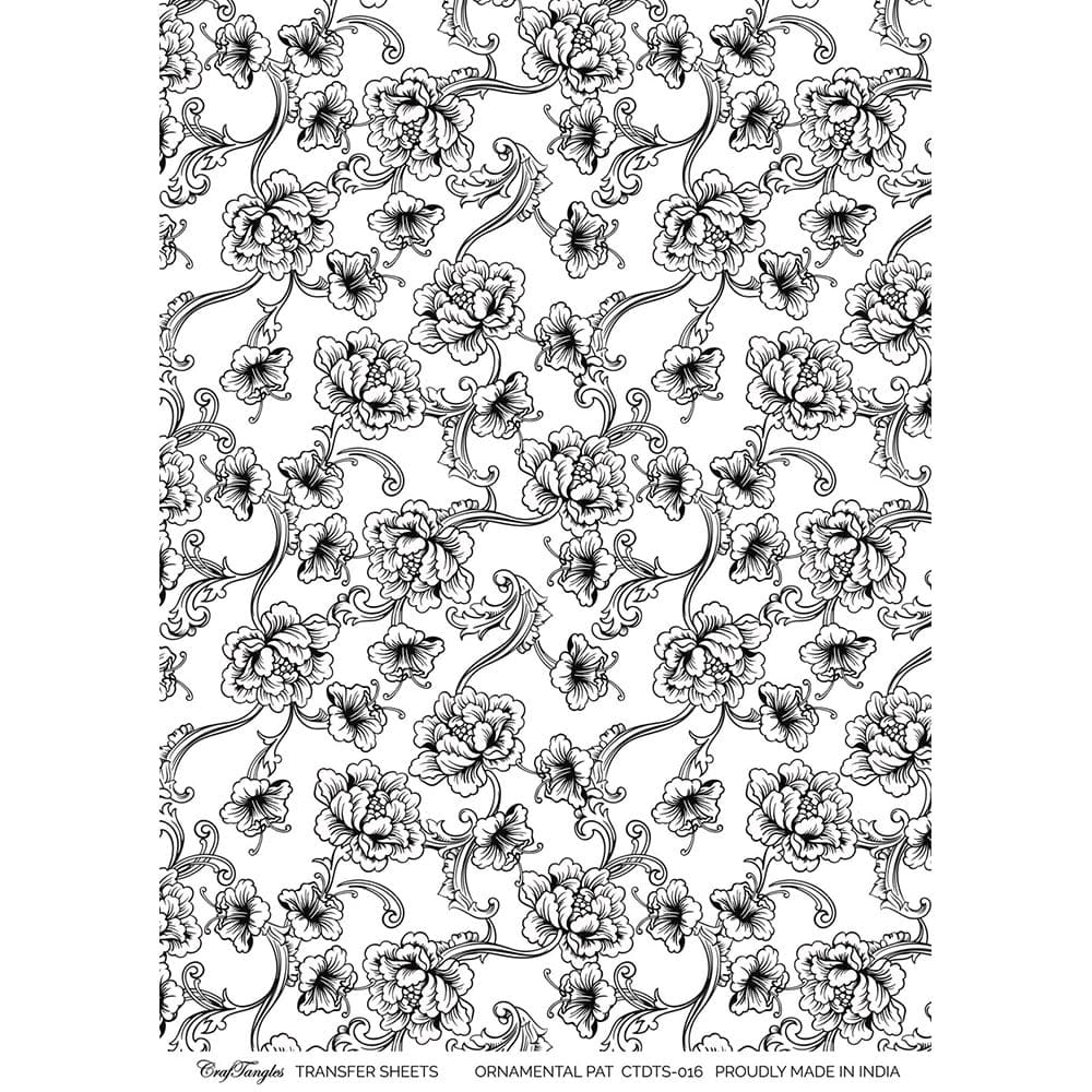 CrafTangles A4 Transfer It Sheets - Ornamental Pattern CTDTS 016 CrafTangles transfer sheet Ornamental Pattern CrafTangles A4 Transfer It Sheets - Ornamental Pattern