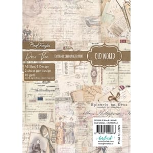 CrafTangles Deco Thin Decoupage Paper A3 (45 gsm) - Old World - 2 sheets