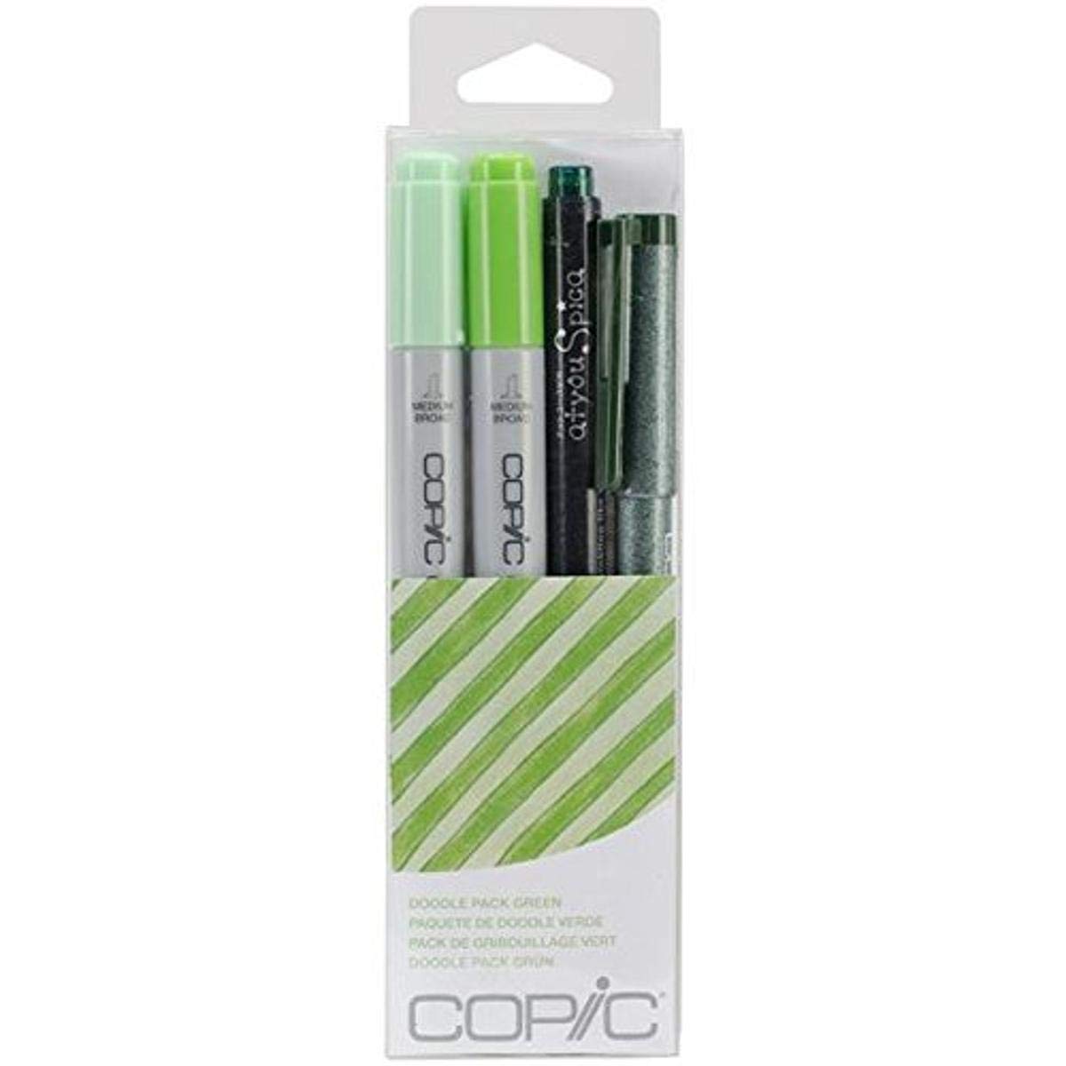 Copic Marker Doodle Pack, Green copic doodle kit Green setof 4 Copic Marker Doodle Pack, Green