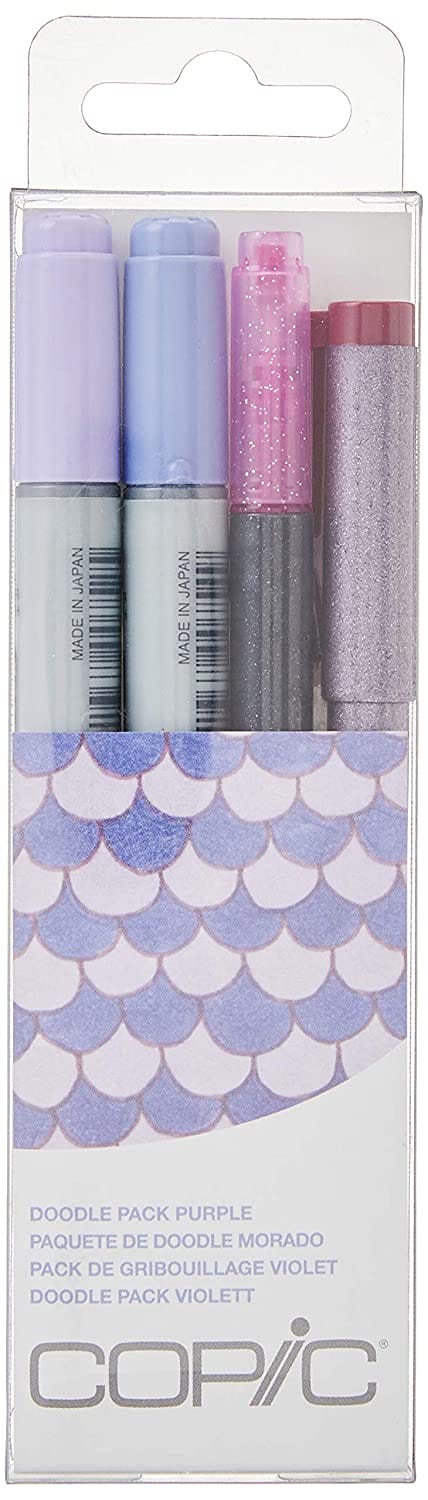 Copic Marker Doodle Pack, Purple copic doodle kit Purple setof 4 Copic Marker Doodle Pack, Purple