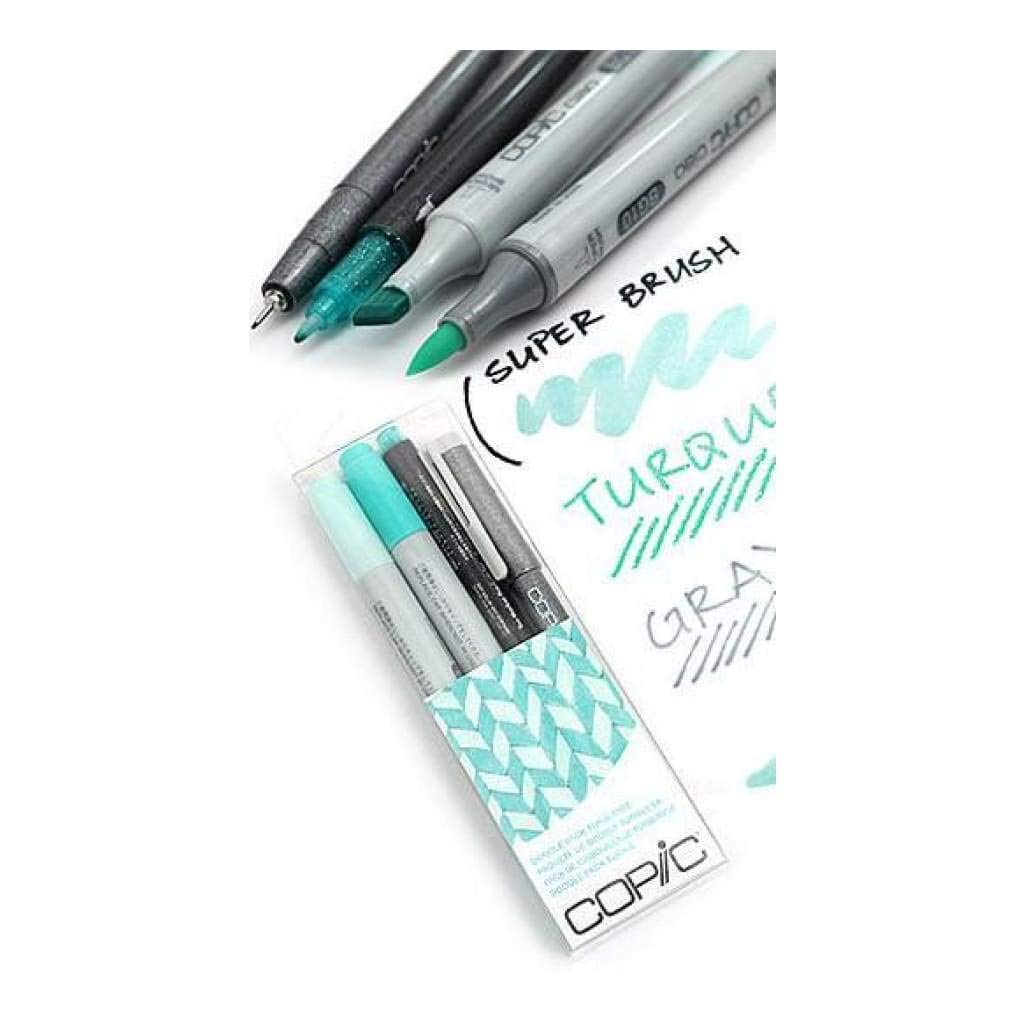 Copic Marker Doodle Pack, Turquoise copic doodle kit Turquoise setof 4 Copic Marker Doodle Pack, Turquoise