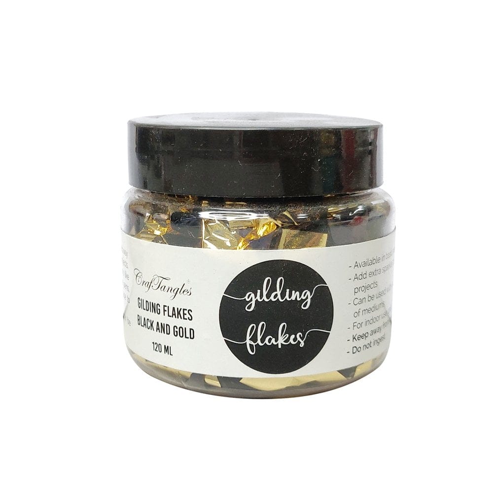 CrafTangles Gilding Flakes (120 ml) - Black and Gold craftangles gilding flakes black and gold CrafTangles Gilding Flakes (120 ml) - Black and Gold