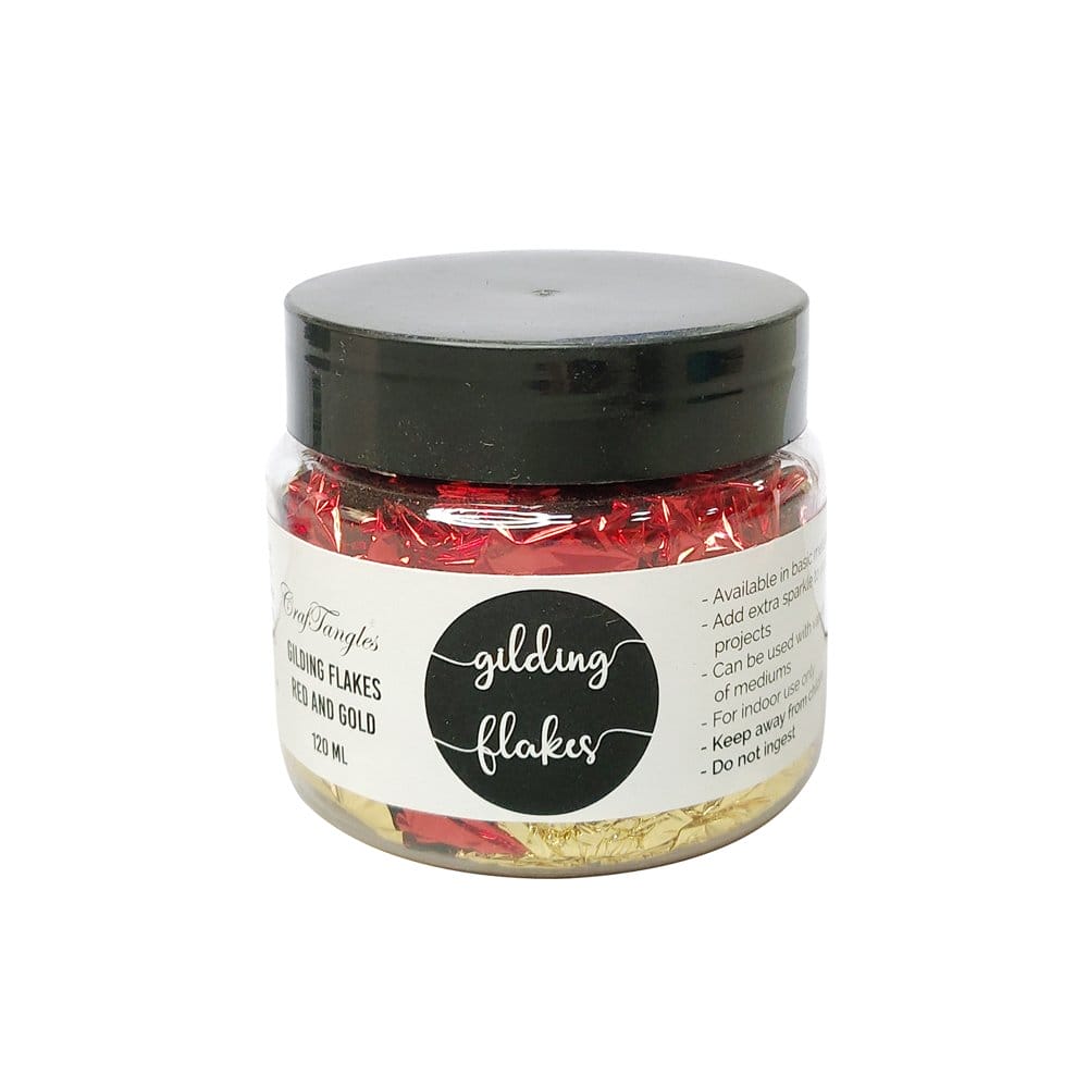CrafTangles Gilding Flakes (120 ml) - Red and Gold craftangles gilding flakes red and gold CrafTangles Gilding Flakes (120 ml) - Red and Gold