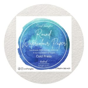 CrafTangles Round Handmade Watercolor paper 100% cotton 300 gsm Cold Press (Pack of 10)