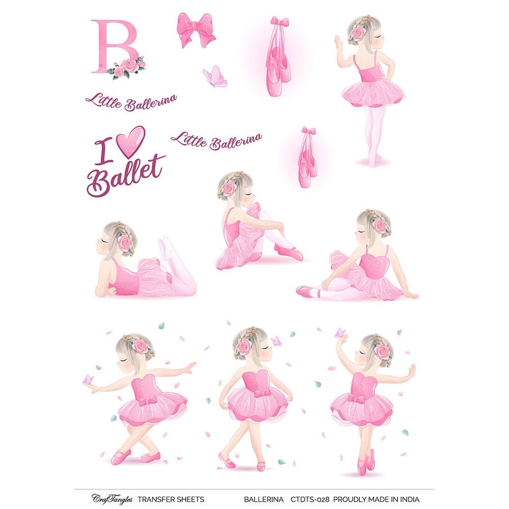 CrafTangles A4 Transfer It Sheets - Ballerina CTDTS 028 CrafTangles transfer sheet Ballerina CrafTangles A4 Transfer It Sheets - Ballerina