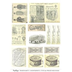 CrafTangles A4 Transfer It Sheets - Vintage Advertisements 1