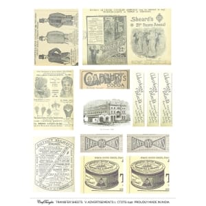 CrafTangles A4 Transfer It Sheets - Vintage Advertisements 1