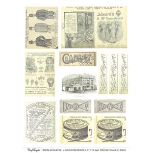 CrafTangles A4 Transfer It Sheets - Vintage Advertisements 1