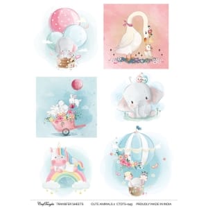 CrafTangles A4 Transfer It Sheets - Cute Animals 2