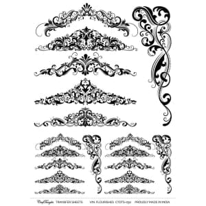 CrafTangles A4 Transfer It Sheets - Vintage Flourishes
