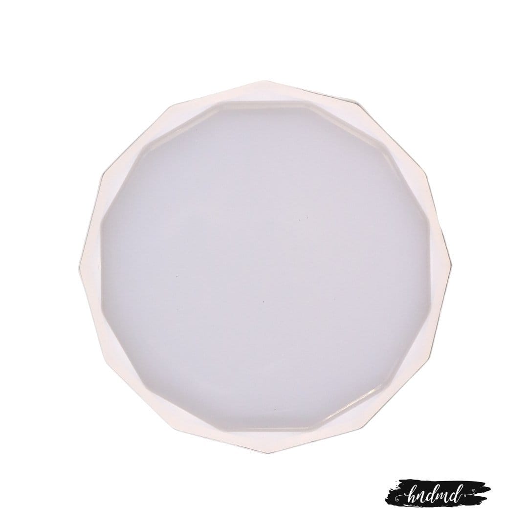 Small Faceted Circle Shaped Mould RAWS 184 Mould Faceted Circle Shaped Coaster Mould
