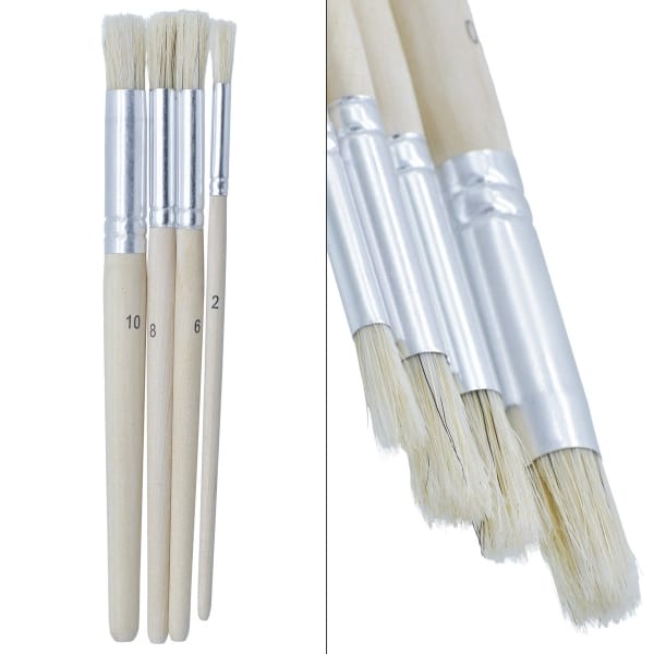 Stencil Brushes (Set of 4 brushes, size - 2,6,8 and 10 mm)