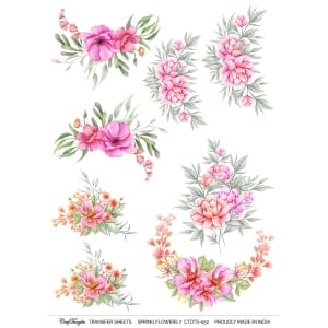 CrafTangles A4 Transfer It Sheets - Spring Flowers 7