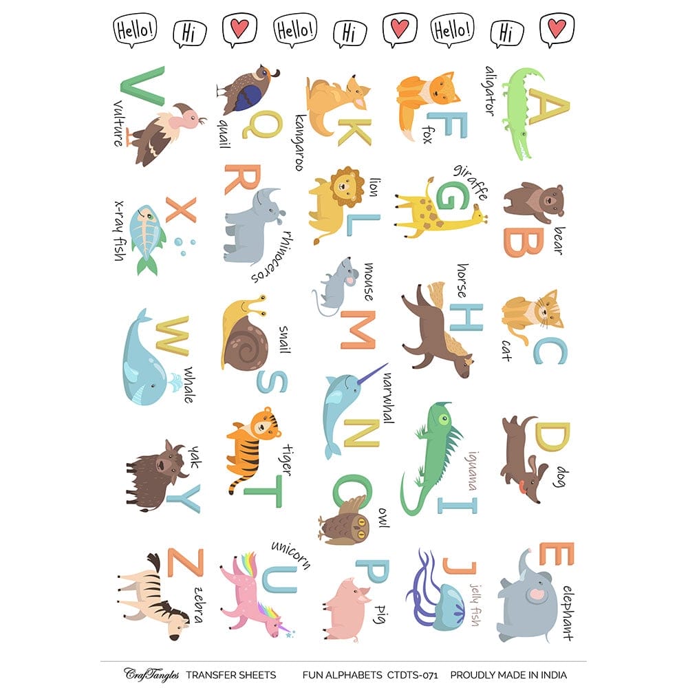 CrafTangles A4 Transfer It Sheets - Fun Alphabets CTDTS 071 CrafTangles transfer sheet Fun Alphabets CrafTangles A4 Transfer It Sheets - Fun Alphabets
