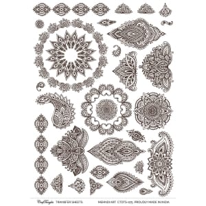 CrafTangles A4 Transfer It Sheets - Mehndi Art