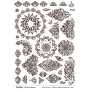 CrafTangles A4 Transfer It Sheets - Mehndi Art