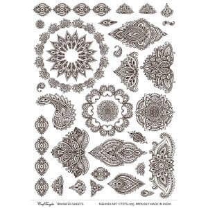 CrafTangles A4 Transfer It Sheets - Mehndi Art