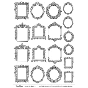 CrafTangles A4 Transfer It Sheets - Vintage Frames