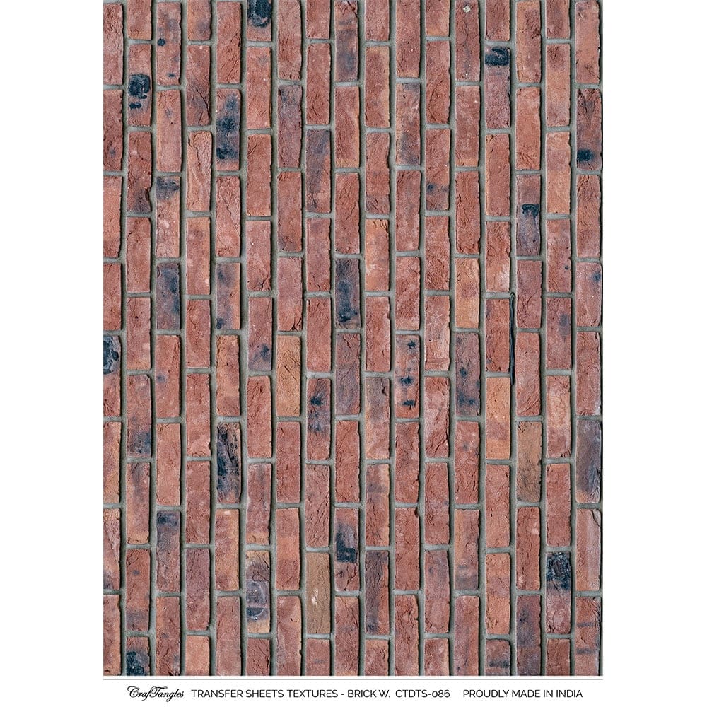 CrafTangles A4 Transfer It Sheets - Textures - Brick Wall CTDTS 086 CrafTangles transfer sheet Brick Wall CrafTangles A4 Transfer It Sheets - Textures - Brick Wall