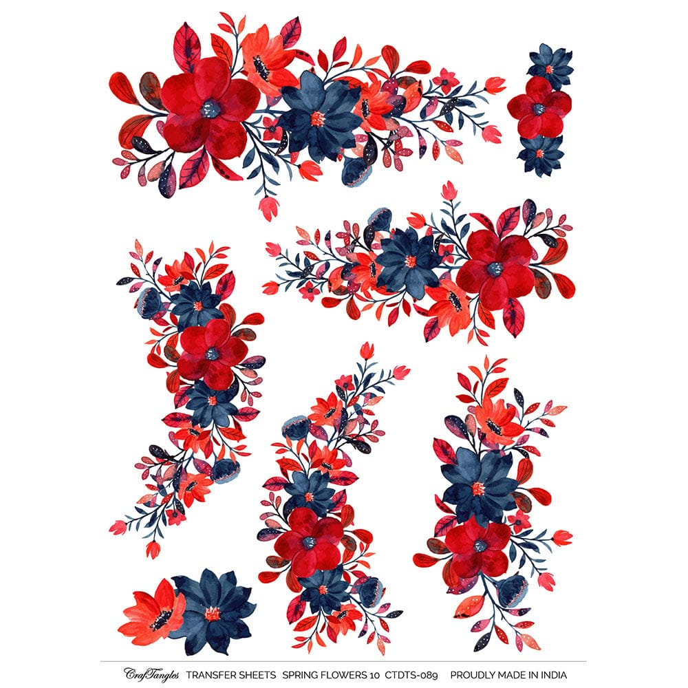 CrafTangles A4 Transfer It Sheets - Spring Flowers 10 CTDTS 089 CrafTangles transfer sheet Spring Flowers 10 CrafTangles A4 Transfer It Sheets - Spring Flowers 10