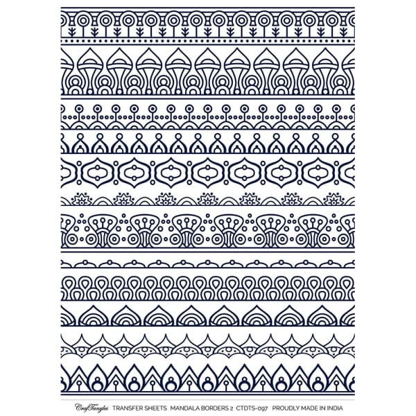 CrafTangles A4 Transfer It Sheets - Mandala Borders 2