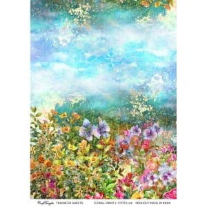 CrafTangles A4 Transfer It Sheets - Floral Print 2