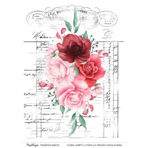 CrafTangles A4 Transfer It Sheets - Floral Script 3