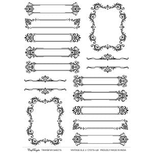 CrafTangles A4 Transfer It Sheets - Vintage Elements 2