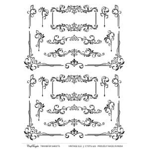 CrafTangles A4 Transfer It Sheets - Vintage Elements 3